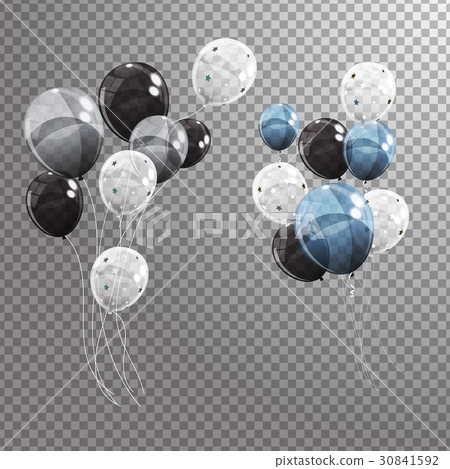 Group of Colour Glossy Helium Balloons Isolated on - Stock Illustration ...