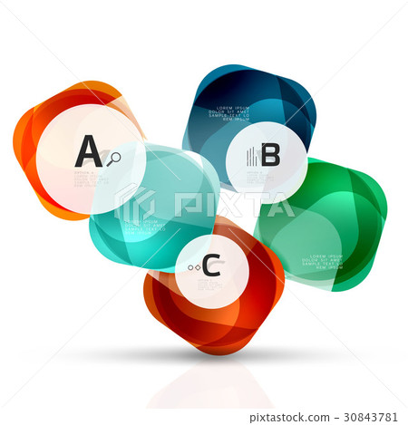 Futuristic flying squares, abstract background 30843781