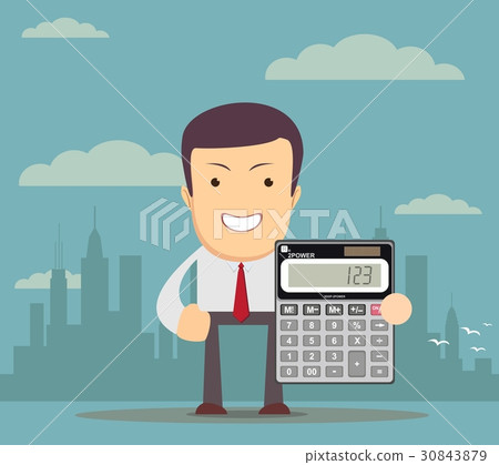 accountant is showing an electronic calculator 30843879