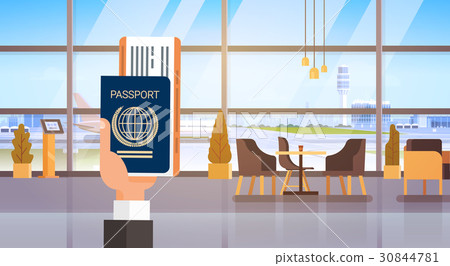 Hand Holding Passport Ticket Boarding Pass Travel Hand Holding Passport Ticket Boarding Pass Travel 30844781