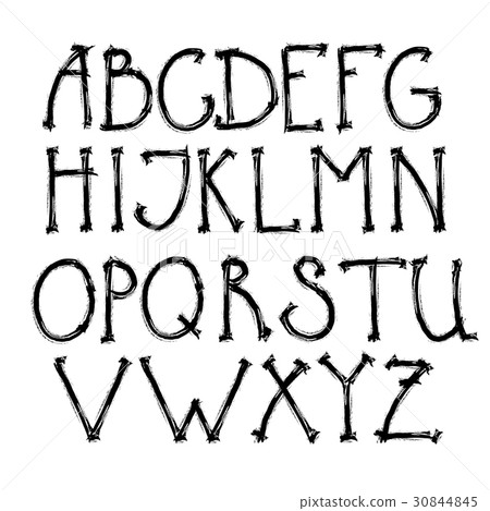 插图素材: alphabet letters collection text black lettering