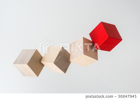 float wood cube on grey background float wood cube on grey background 30847945
