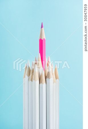 color pencil stand on blue paper background color pencil stand on blue paper background 30847959