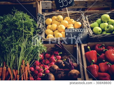 Organic fresh agricultural product at farmer market 30848600