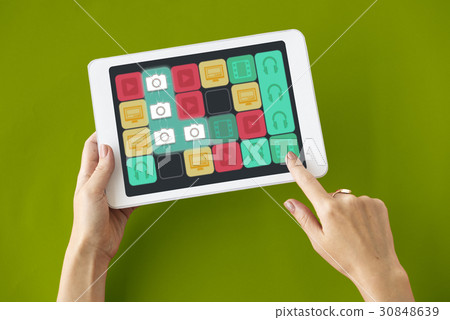 Camera Photo Matching Line Game Icons 30848639