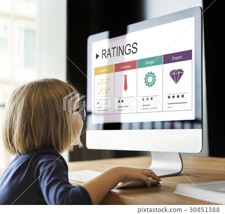 Quality evaluation ratings star graphic 30851388