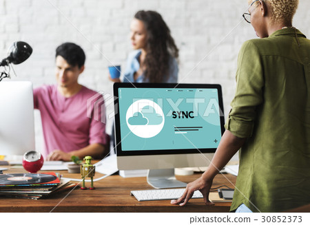 Cloud Computing Data Icon Sign 30852373