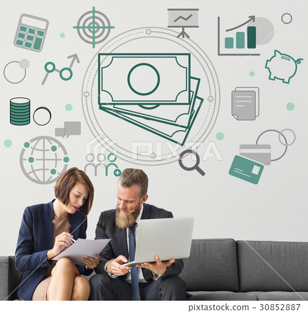 Finance Information Strategy Management Icon Finance Information Strategy Management Icon 30852887