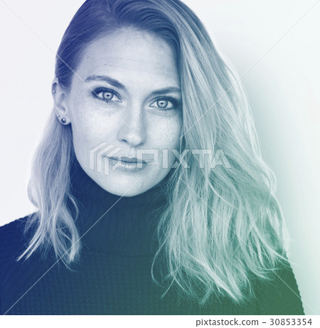 Woman Cheerful Studio Portrait Concept Woman Cheerful Studio Portrait Concept 30853354