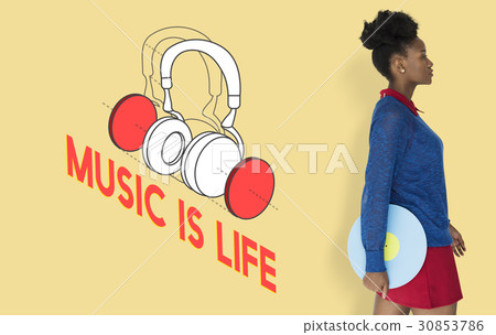 Music entertainment headphones icon graphic 30853786