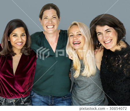 Happiness group of women huddle and smiling together 30854072