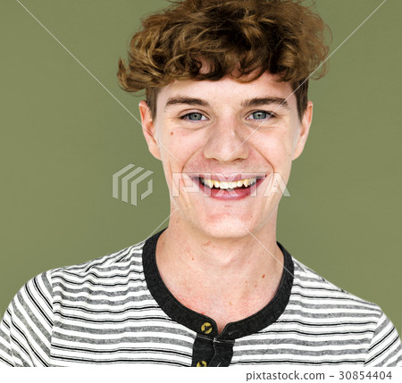Young Adult with Smile Face Cheerful Studio Portrait Young Adult with Smile Face Cheerful Studio Portrait 30854404