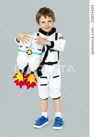 Little boy with astronaut dream job smiling Little boy with astronaut dream job smiling 30854405