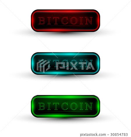 The vector set of web buttons with neon light 30854783