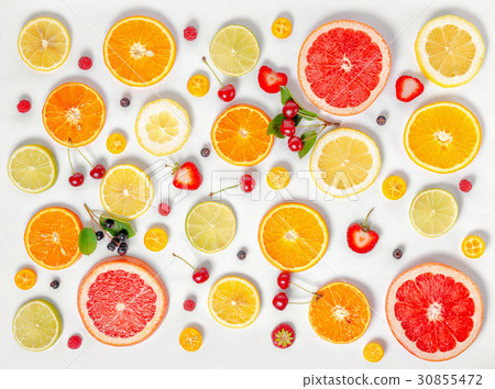 flat lay trendy seamless sliced mixed citrus fruit flat lay trendy seamless sliced mixed citrus fruit 30855472
