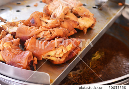 Steamed pork legs in big stew pot Thai food Steamed pork legs in big stew pot Thai food 30855868