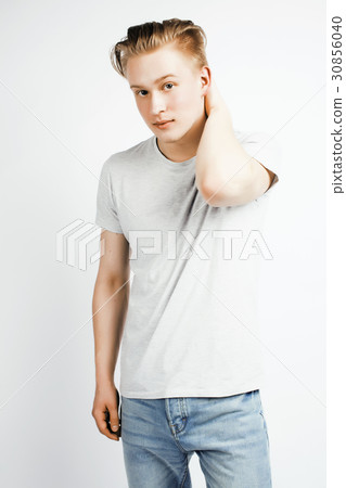 young handsome teenage hipster guy posing 30856040
