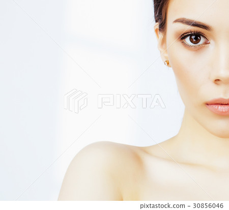 young pretty asian woman with hands on face young pretty asian woman with hands on face 30856046