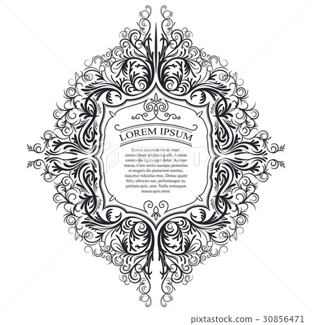 Vector illustration of a vintage ornament, frame. 30856471
