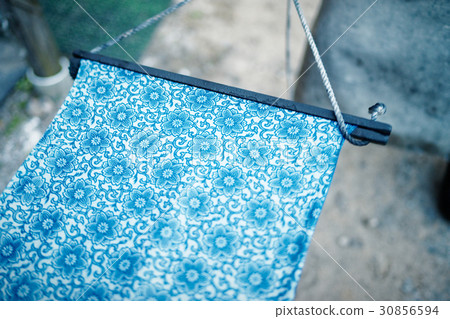 Aizen dyeing fabric hand textile drying Aizen dyeing fabric hand textile drying 30856594