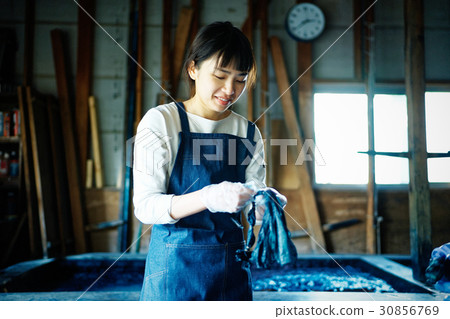A woman with tie dye A woman with tie dye 30856769