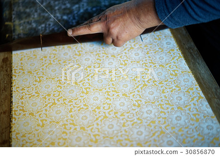 Indigo Japanese pattern hand printing Indigo Japanese pattern hand printing 30856870