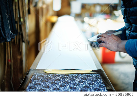 Indigo Japanese pattern hand printing Indigo Japanese pattern hand printing 30856905