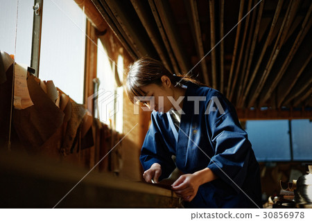 靛藍染料手女士 靛藍染料手女士 30856978