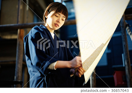 靛藍染料手女士 30857043