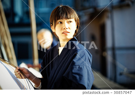 靛藍染料手女士 30857047