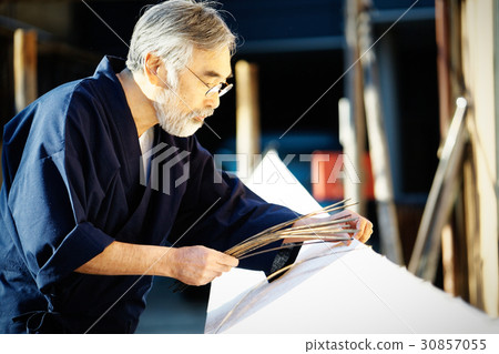 靛藍染料手乾燥 靛藍染料手乾燥 30857055