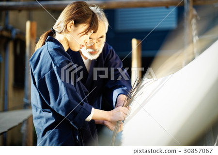 靛藍染料手乾燥 30857067