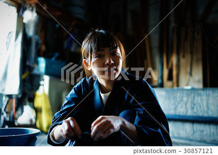 A woman with tie dye A woman with tie dye 30857121