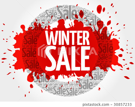 WINTER SALE stamp vector words cloud 30857233