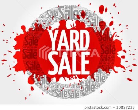 YARD SALE stamp words cloud 30857235