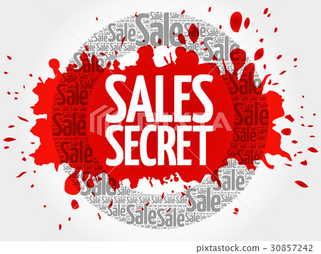 Sales Secret stamp words cloud 30857242