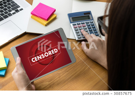 CENSORED  Businessman at work.-up of man working 30857675