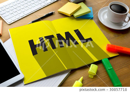 Learn HTML, web development and web,  long shadow 30857718