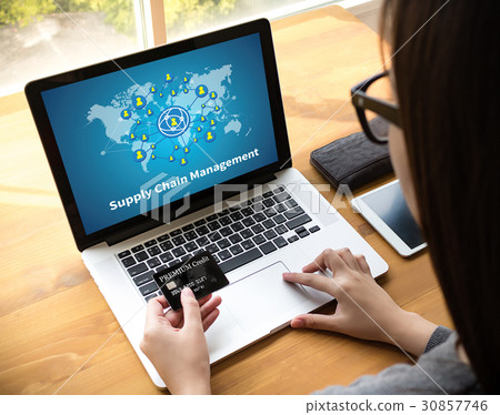 SCM Supply Chain Management concept doing business 30857746