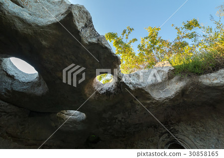 Cave city Bakla in Bakhchysarai Raion, Crimea. Cave city Bakla in Bakhchysarai Raion, Crimea. 30858165