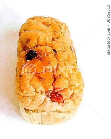 生動的鋒利的手測量水彩交叉圖片白色背景： 30858519