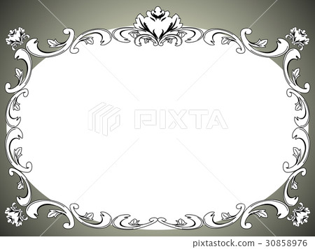 Gothic elegant decorative frame frame (black black monochrome) 30858976