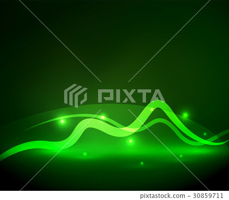 Glowing magic wave line with light effects in 30859711