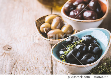 bowls with different kind of olives bowls with different kind of olives 30860066