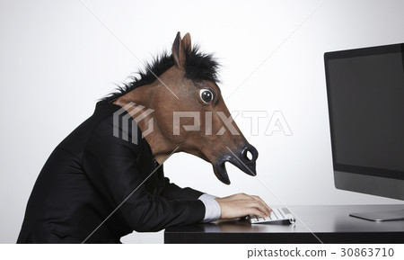 Horse, mask, business man 30863710