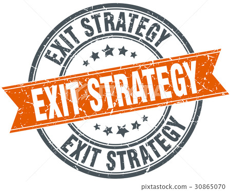 exit strategy round grunge ribbon stamp exit strategy round grunge ribbon stamp 30865070