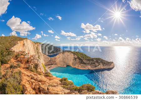Navagio beach on Zakynthos island in Greece 30866539