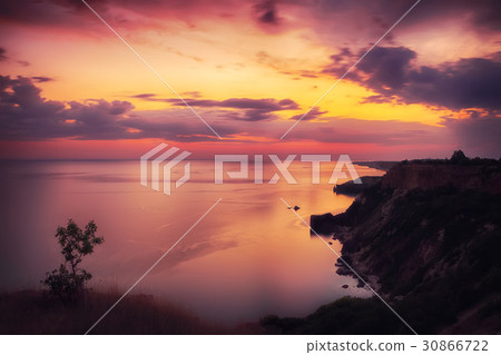 Dramatic sunset at cape Fiolent Dramatic sunset at cape Fiolent 30866722