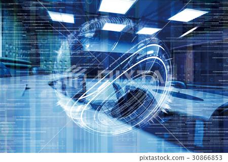 virtual, hi-tech, high-tech 30866853