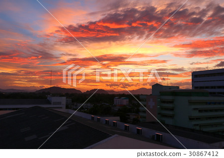 sky in sunset beautiful colorful evening sky in sunset beautiful colorful evening 30867412